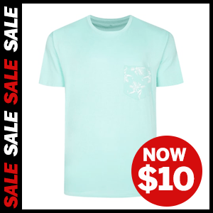 Pocket Print T-Shirt in Mint Green now $10