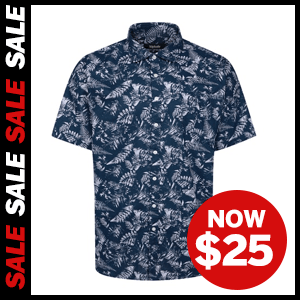 Tropical Leaf Short Sleeve shirt now $25