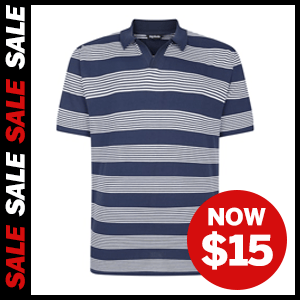Striped Relaxed Collar Polo now $15