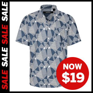 Geometric relaxed collar shirt now $19