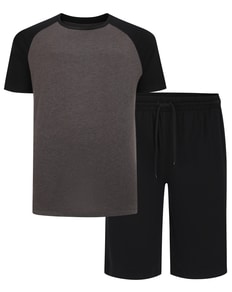 Bigdude Short Sleeve PJ Set Charcoal