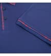 Thumbnail Close-up of sleeve cuff and placket trim on midnight blue polo.