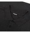 Thumbnail Charcoal polo shirt collar and two-button placket detail.