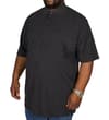 Thumbnail Dark charcoal tall-fit polo shirt worn, front angle.