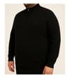 Thumbnail Black half zip knitted sweatshirt worn at an angle.