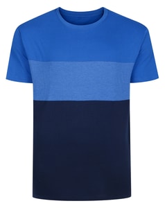 Bigdude Cut & Sew Marl Short Sleeve T-Shirt Tall Royal Blue/Royal Marl/Navy