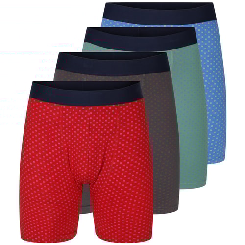 Bigdude 4 Pack Allover Printed Boxer Shorts Multi