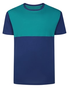 Bigdude Cut & Sew 2 Tone T-Shirt Navy/Teal