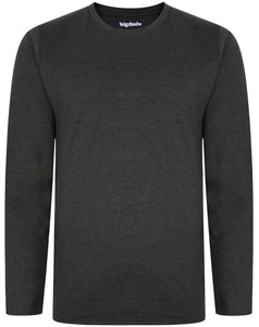 Bigdude Long Sleeve T-Shirt Charcoal Marl Tall