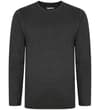 Thumbnail Charcoal marl long sleeve T-shirt, flat front view.