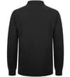 Thumbnail Dark charcoal long sleeve polo shirt, back view.