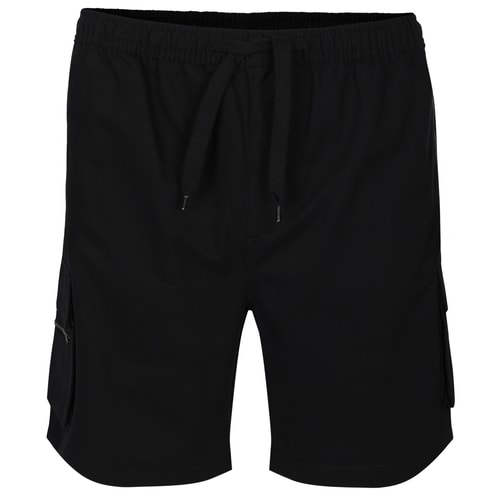 Bigdude Elasticated Waist Zip Pocket Cargo Shorts Black | BigDude