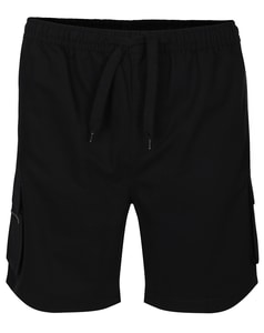 Bigdude Elasticated Waist Zip Pocket Cargo Shorts Black