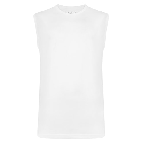 Bigdude Plain Sleeveless T-Shirt White Tall