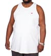 Thumbnail White tank top front view, slightly angled on model.