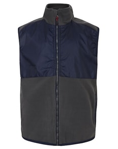Bigdude Nylon Polar Fleece Gilet Navy/Charcoal