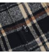 Thumbnail Close-up of chest pocket on sand checked flannel shirt.