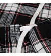 Thumbnail Black check PJ pants waist close-up with white drawstring.