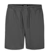 Thumbnail Charcoal shorts front view with drawstring waist.