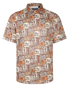 Bigdude Stretch Sublimation Short Sleeve Shirt Ecru