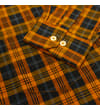Thumbnail Chest pocket and cuff detail on orange and black check shirt.