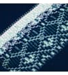 Thumbnail Close-up of navy and pale blue Fair Isle knit pattern.