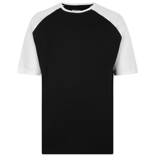 Bigdude Contrast Raglan Sleeve T-Shirt Black/White Tall