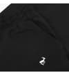 Thumbnail Upper front detail of black sweatpants with white logo.