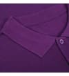 Thumbnail Close-up of the plum purple polo collar and placket.