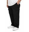 Thumbnail Black cargo trousers worn, angled front view.