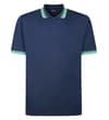 Thumbnail Front view of midnight blue polo with three-button placket.