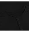 Thumbnail Close-up of a black long sleeve grandad top showing the button placket and round neckline.