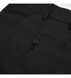 Thumbnail Close-up of rear buttoned welt pocket on black trousers.