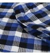 Thumbnail Blue, white and black waffle check fabric close-up.