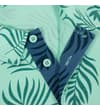 Thumbnail Close-up of collar and blue button placket on mint leaf polo.