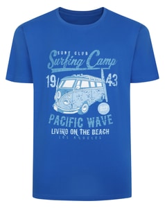 Bigdude Surfing Camp Print T-Shirt Royal Blue