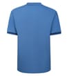 Thumbnail Back view of dusty blue polo shirt with tipped sleeves.