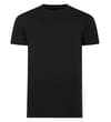 Thumbnail Black plain crew neck T-shirt, front view.