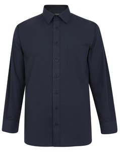 BigDude Classic Long Sleeve Poplin Shirt Navy