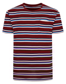 Bigdude Stripe T-Shirt Burgundy Tall