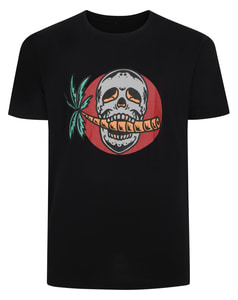 Bigdude Skull Print T-Shirt Black