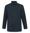 Thumbnail Navy long sleeve poplin shirt, front flat view.