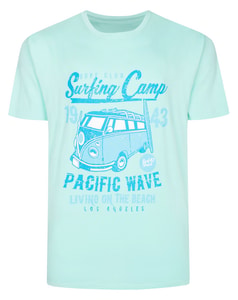 Bigdude Surfing Camp Print T-Shirt Mint Green