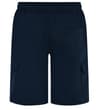 Thumbnail Back view of navy fleece cargo shorts.