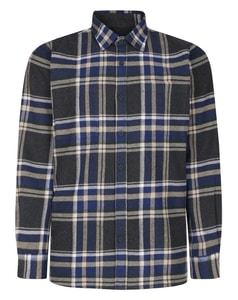 Bigdude Heavy Flannel Overshirt Charcoal Tall