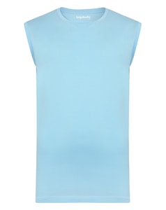 Bigdude Plain Sleeveless T-Shirt Sky Blue