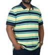 Thumbnail Striped navy polo shirt worn on model.