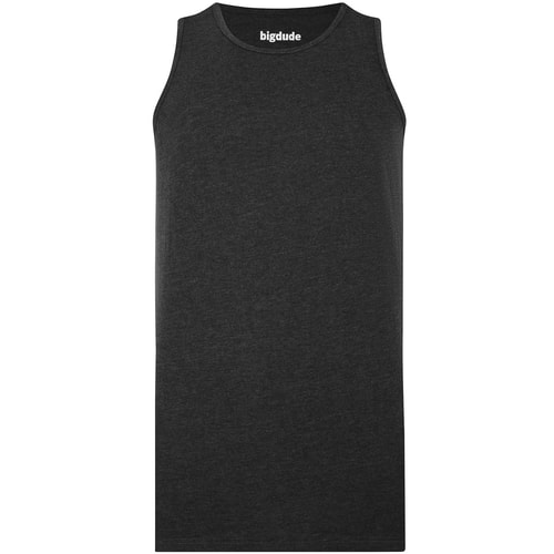 Charcoal plain tank top, front flat view.