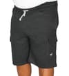 Thumbnail Charcoal knit cargo shorts on model with white drawstring.