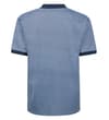 Thumbnail Navy geometric print polo shirt, back view.